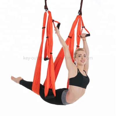  Yoga Hanging Sling con manici Aerial Pilates tessuto in nylon Anti Gravity Flying Yoga Swing Fitness esercizio amaca
