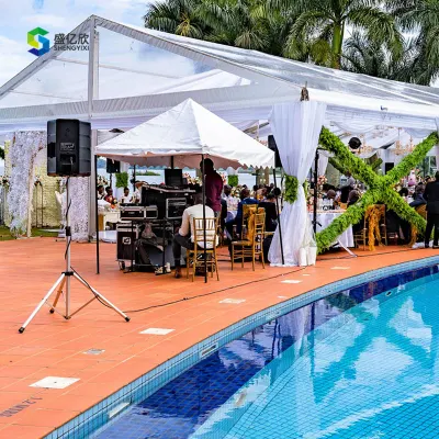  Grande bianco impermeabile Wedding Party Warehouse Marquee Chiesa trasparente speciale Tenda sportiva per 1000 persone Tende in alluminio per eventi all&prime;aperto