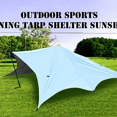 Esterno tessuto di nylon Campeggio Tenda Shelter Tenda Sunshade Campeggio Ultralight Tarp Volo a pioggia