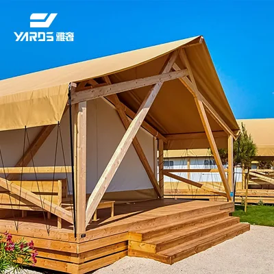Tenda Safari di lusso in tela impermeabile all&prime;aperto per famiglie grandi