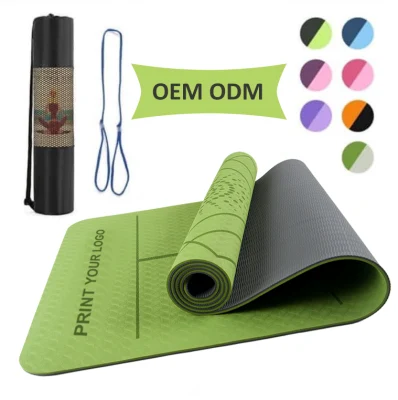  Tappetino antiscivolo per fitness TPE yoga TPE TPE 6mm 8mm 10mm, all&prime;ingrosso non scivoloso personalizzato stampato Eco friendly TPE yoga Mat