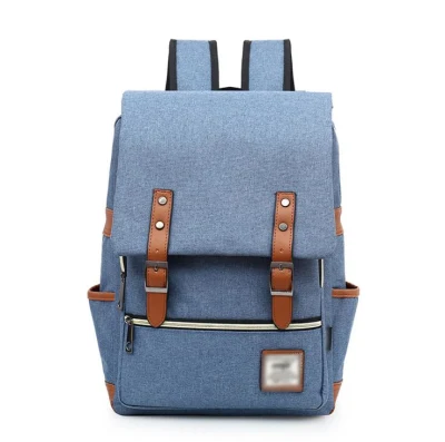  Escursioni pacchetti giorno computer laptop Canvas borsa a mano in pelle vintage cerata Zaino in tela impermeabile con logo personalizzato