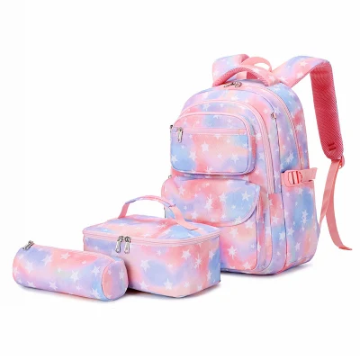  Zaino per borsa da scuola Starry Sky Full Printing con zip digitale Unisex Set da 3 pezzi