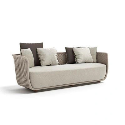  Arredamento esterno di design moderno Spiaggia Rattan Garden morbido cuscino Rattan Divano