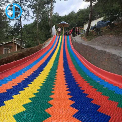  China Supply Parco giochi all&prime;aperto plastica Dry Ski Rainbow Snow Slip Parco divertimenti con scivoli