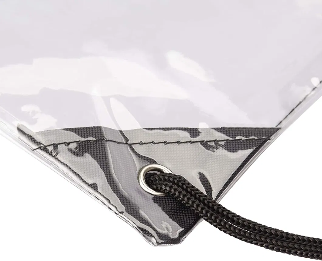 Small Clear Plastic Drawstring Backpack for Sport Travel Hiking