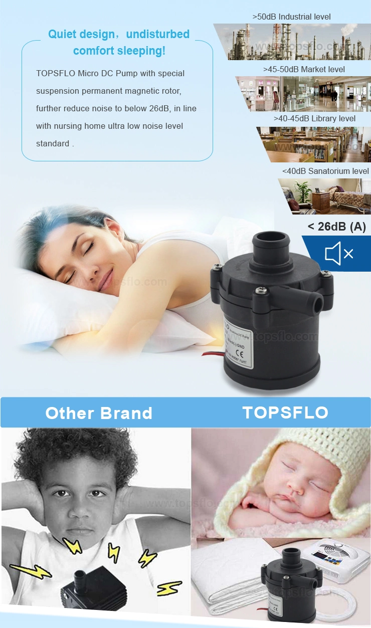 Topsflo 12V Excellent Ce, RoHS Silent Cool Warm Water Air-Conditioned Mattress Pump