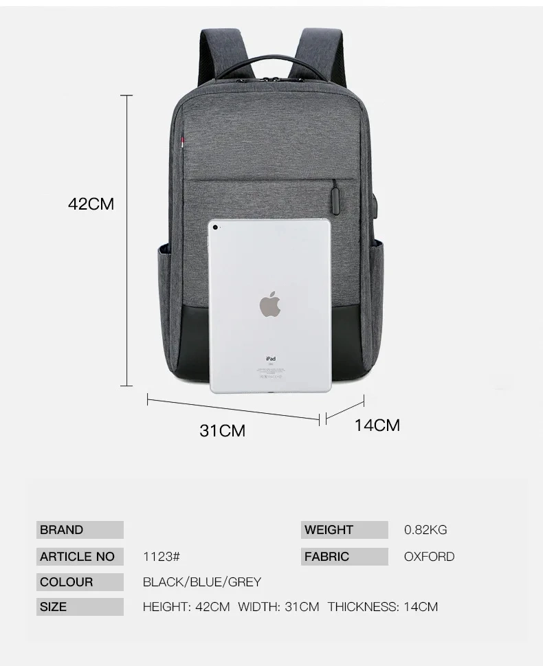 Large Capacity Laptop Backpack Men&prime;s Multifunctional Waterproof 15.6-Inch School Backpack Business Leisure Travel Backpack