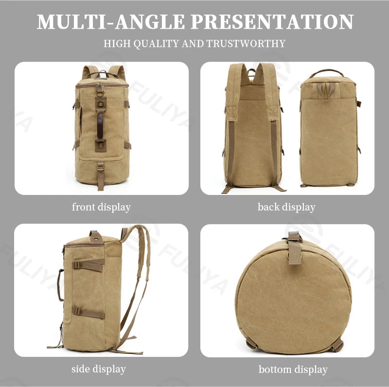 Fuliya Multi-Functions Travel Sport Rucksack Large Capacity Custom Canvas Duffel Backpack Bag