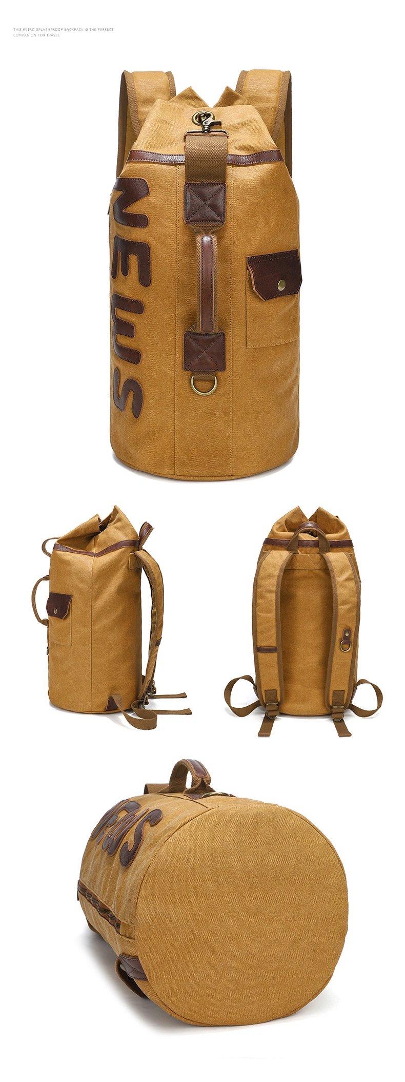 Ga117 Business for Men Bag Outdoor Waxed Canvas Backpacks Large Vintage Luxury Laptop Logo Multifunctional Travel Backpack