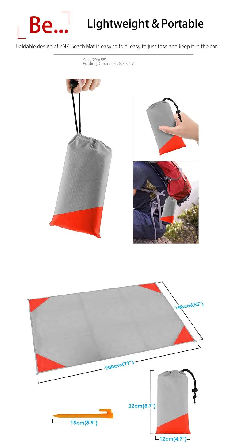 Hot Sale Beach Mat Picnic Blanket Waterproof Foldable Portable Beach Blanket Sand Free Beach Mat