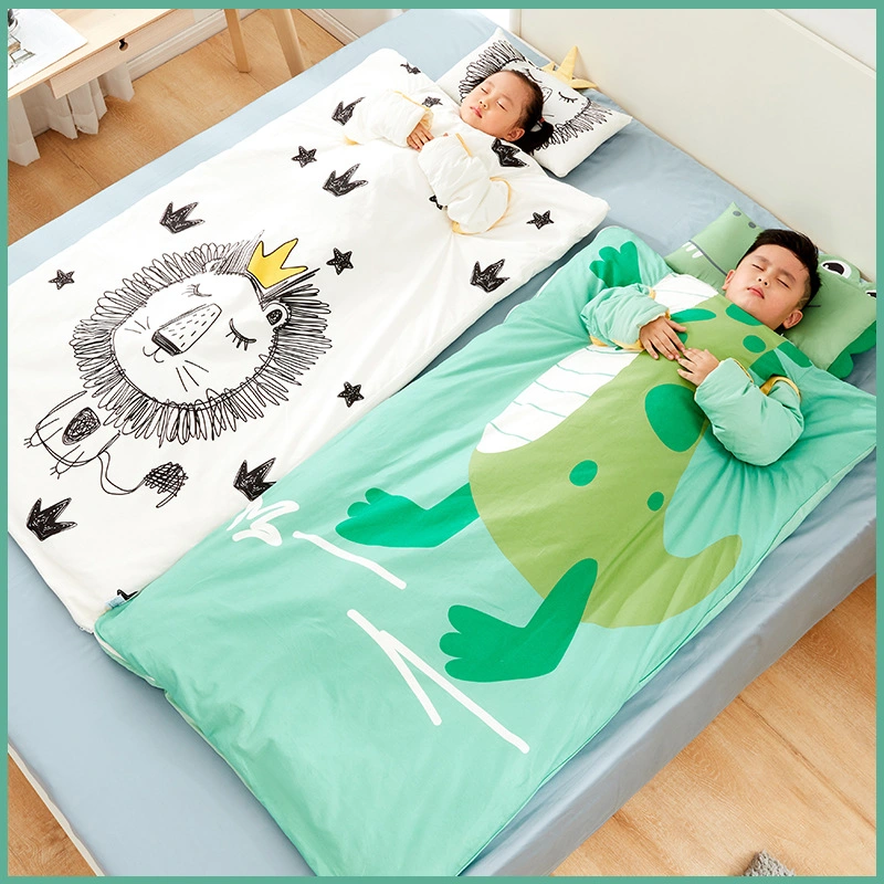 Wholesale Air Conditioning Wearable Family Blanket Cotton Kid Sleeping Bag with Sleeve