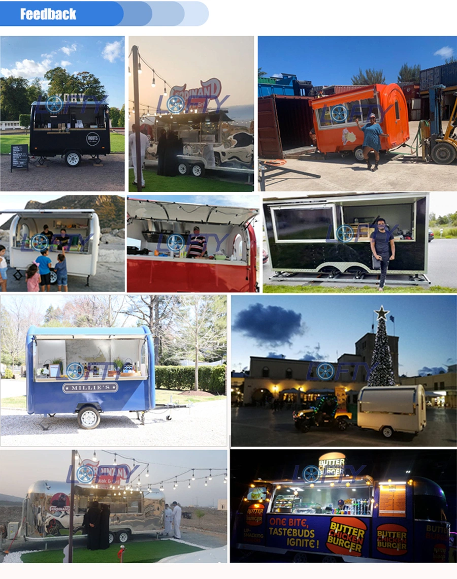 2024 Customized Fast Snacks Food Trailer Camping Mobile Kitchen Coffee/Ice Cream/Hot Dog