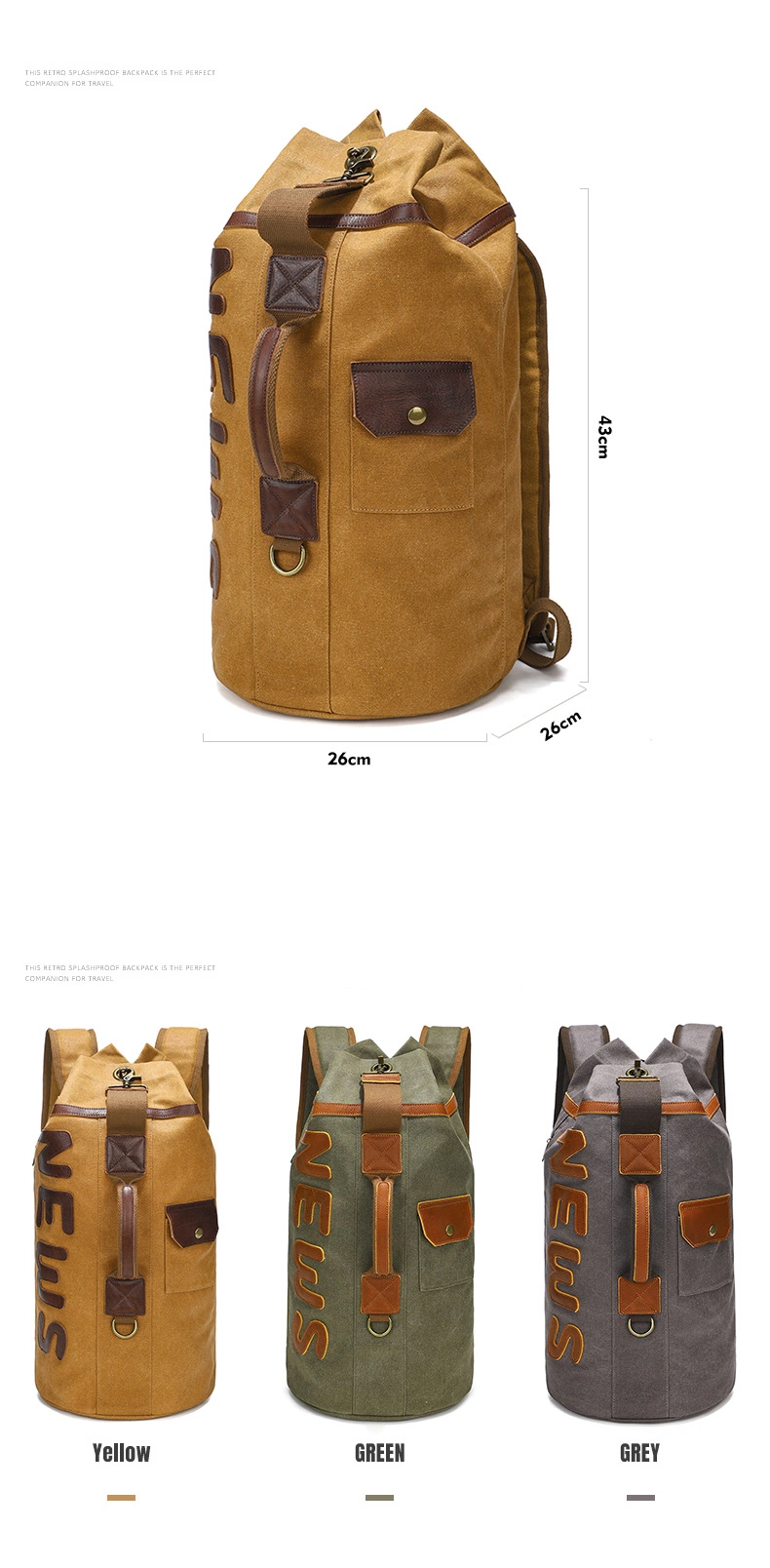 Ga117 Business for Men Bag Outdoor Waxed Canvas Backpacks Large Vintage Luxury Laptop Logo Multifunctional Travel Backpack
