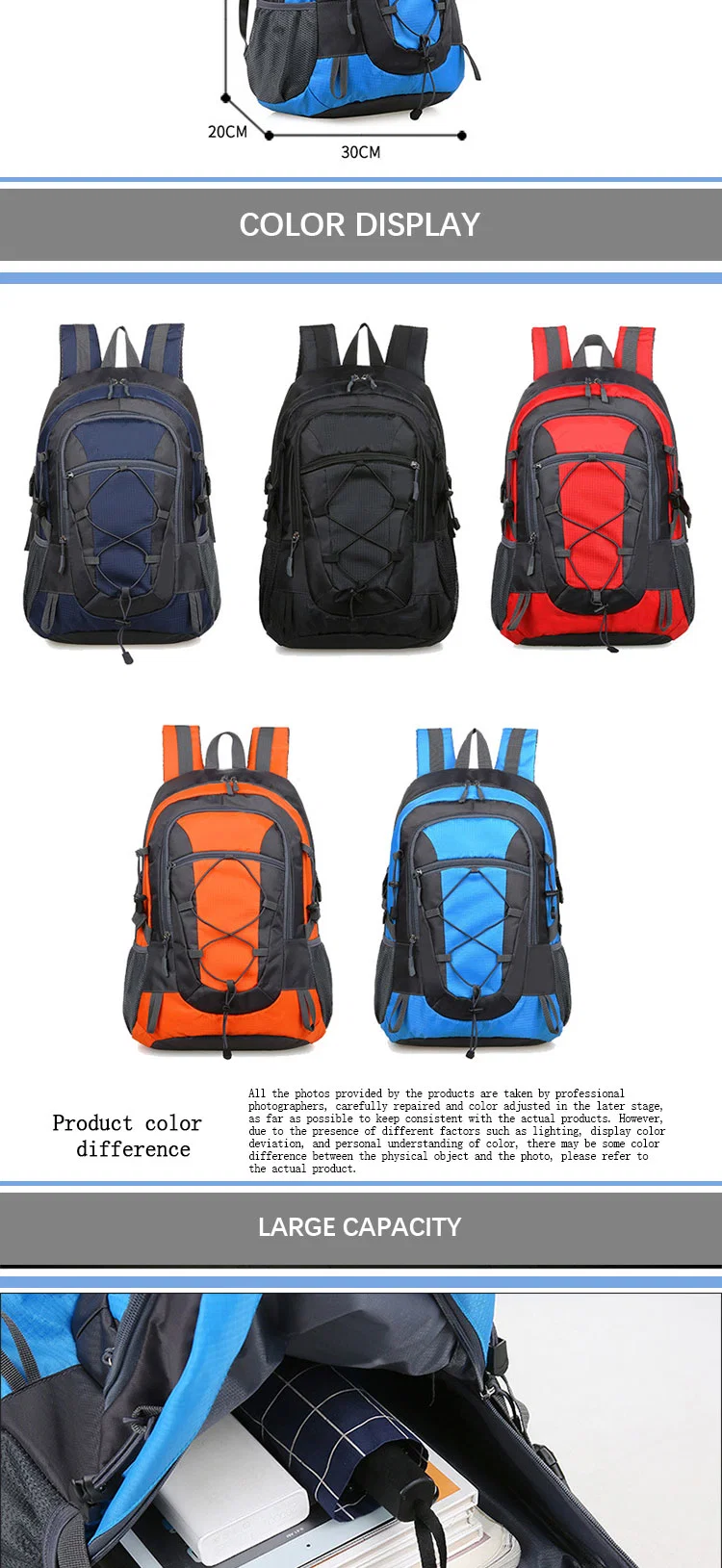 Unisex Outdoor Backpack Laptop Compartment Traveling Camping Hiking Climbing Sports Daypack