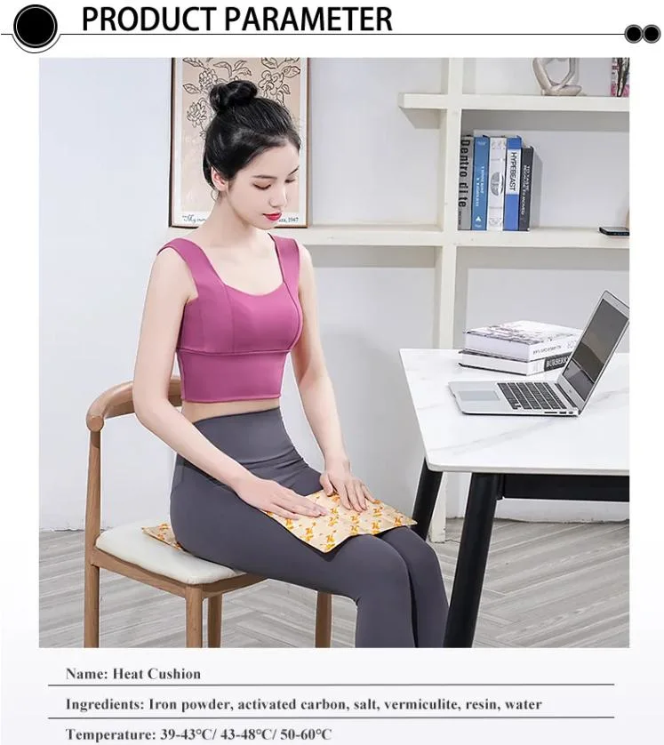 Rectangle Detachable Period Haunch Hip Buns Pain Relief Chemical Physical Reaction Self Heating Seating Cushion