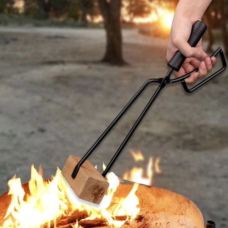 Fireplace Tongs Stainless Steel, Wood Burner Fireplace Accessory, Cooking Fireplace Tool, Kitchen, Grill, Pizza, Camping, Fireplace Wyz15558
