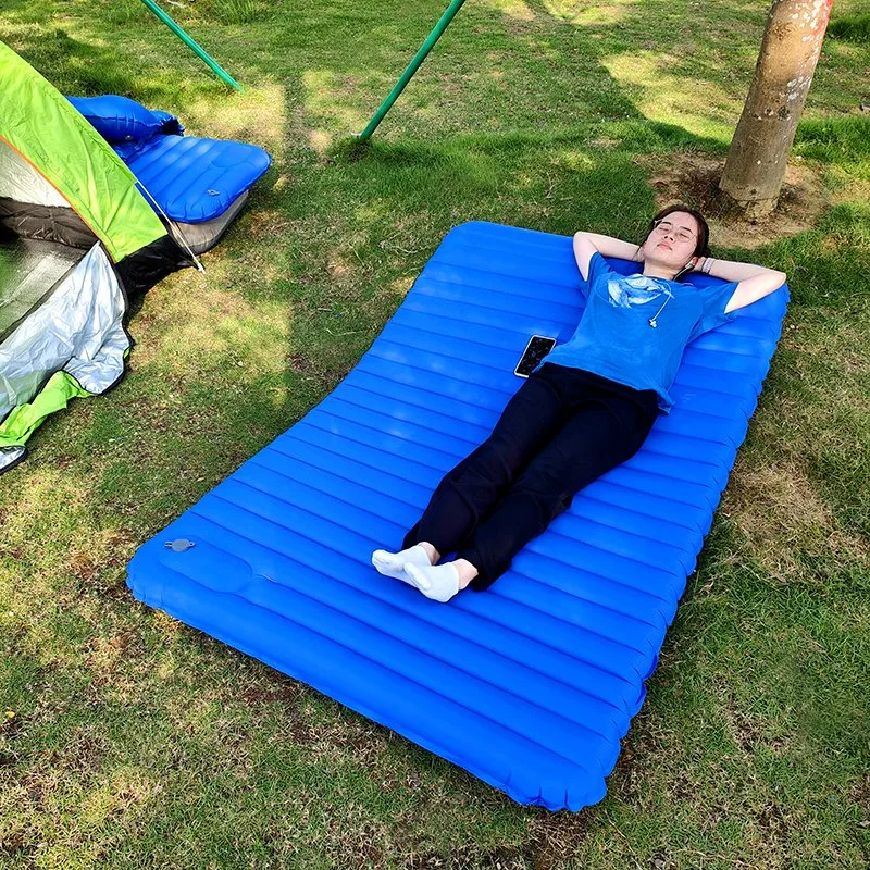 Inflatable Sleeping Pad for Camping with Pillow Built-in Foot Pump Inflatable Mattress