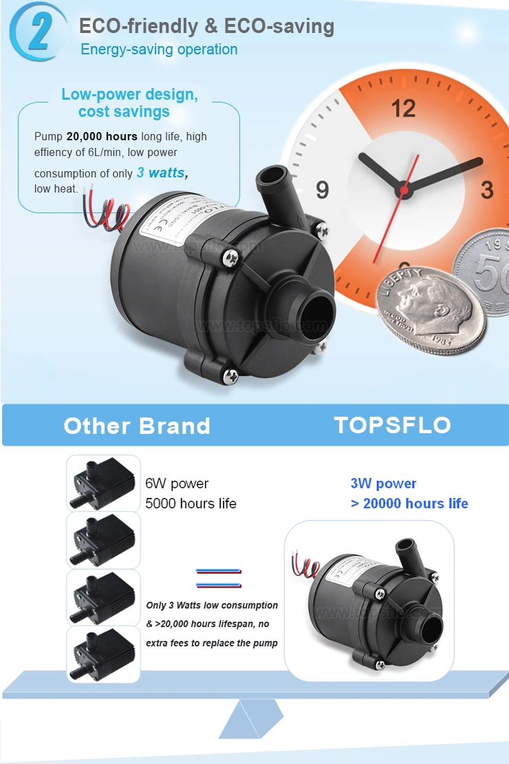 Topsflo 12V Excellent Ce, RoHS Silent Cool Warm Water Air-Conditioned Mattress Pump