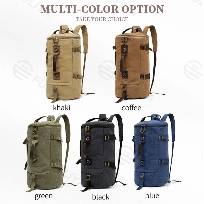 Fuliya Multi-Functions Travel Sport Rucksack Large Capacity Custom Canvas Duffel Backpack Bag