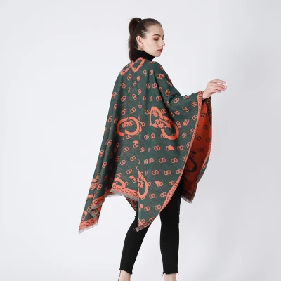Orange DOT Big Brand Woven Viscose Winter Lady Cape Poncho