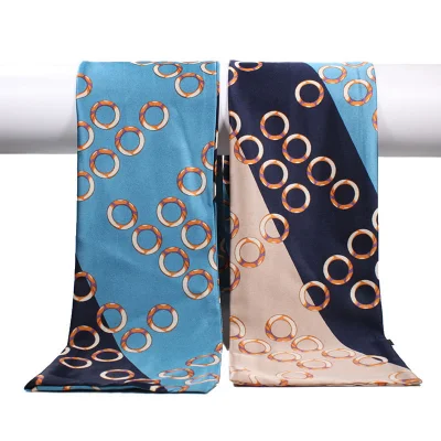 Silk Scarf for Women Custom Logo New Fashion Simple Long Silk Scarves