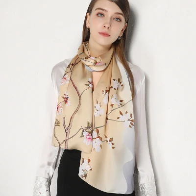  Silk Scarf Women Summer Western Style Mulberry Silk Scarf Cheongsam with Shawl