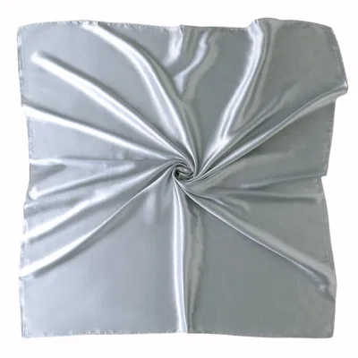Spring Summer Women 35 Inches Navy Satin Silk Hair Wrap Scarf