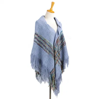 Wholesaler Outerwear Apparel Accessory Women Spring Winter Lilac Long Fringe Checks Grid Tartan Warm Pashmina Windowpane Beach Headwear Blanket Scarf Shawl