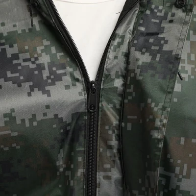 Army Camouflage Rain Poncho Jacket Coat Adults Hooded Waterproof Outdoor Raincoat for Men