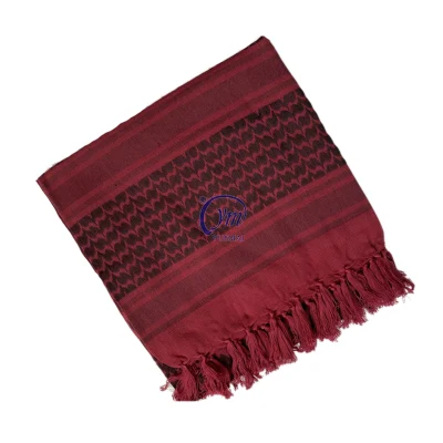 Custom Military Hunting Outdoor Cotton Red White Shemagh Palestine Arab Scarf Scarves Men