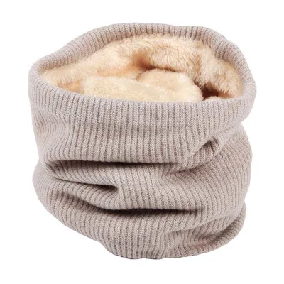 Plain Plus Velvet Thick Autumn and Winter Wool Knitted Scarf