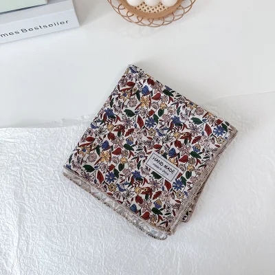 Silk Womens Classic Square Soft Solid Lightweight Oblong Floral Scarf