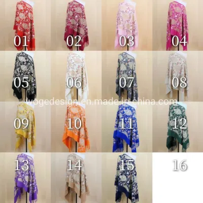 New Coming Moslem Woman Winter Cashmere Shawl Floral Embroidery Scarves Pashmina