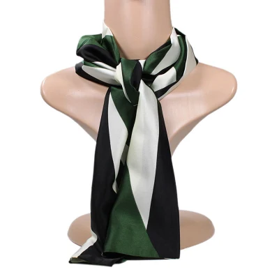 Scarf Factory Hot Sale and Custom Fashion Geometry Twill Digital Printed 100% Natural Silk Long Scarf for Ladies