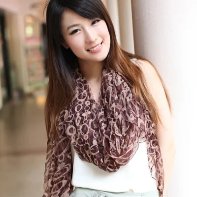 Digital Printed Silk Chiffon Scarf (12-BR050320-5.2)