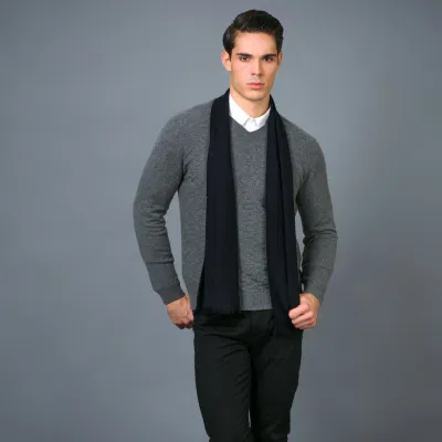 Merino Wool Scarf in Solid Color Jacquard Men&prime; S Muffler Scarf