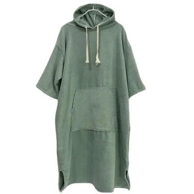Quick Drying Microfiber Hooded Beach Towel Surf Changing Robe Waterproof Changing Poncho