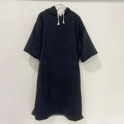 Quick Drying Microfiber Hooded Beach Towel Surf Changing Robe Waterproof Changing Poncho