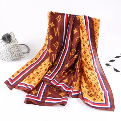 80X180cm Printed Hot Selling Fashion Silk Scarf Shawls Silk Hijab Head Scarf Long Scarf