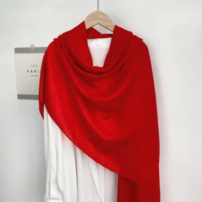 Long Wholesale Solid Silk Muslim Shawl Face Chiffon Cotton Hair Warp Scarf