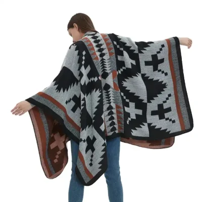 Autumn Winter Ethnic Style Scarf Women Warm Geometric Pattern Ladies Travel Shawl