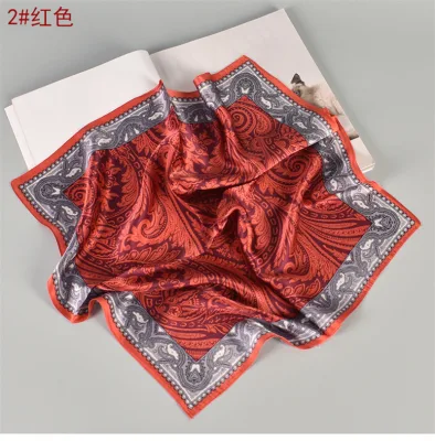 Fashion Retro National Print Short Spring Silk Womens Scarf