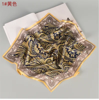 Fashion Retro National Print Short Spring Silk Womens Scarf