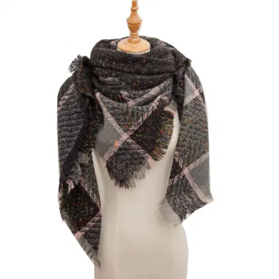 Simple Shawl Cotton Blanket Big Oversized Plaid Long Scarves for Women