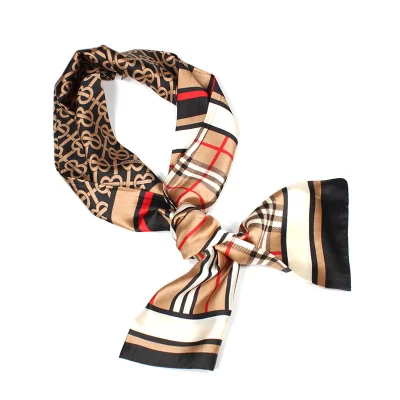 Factory Wholesale Thin Polyester Scarf Ladies Tie Womens Spring Long Satin Scarf