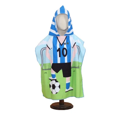 Wholesale Polyester Quick-Dry Shark Mermaid Beach Bath Towels Hooded Poncho for Children and Kids