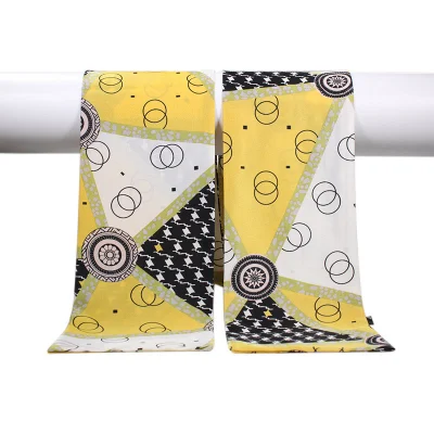 2022 Factory Direct Printing Twill Silk Hair Scarf for Bag Tied Handle Bag Scarfs Narrow Long Silk Scarf