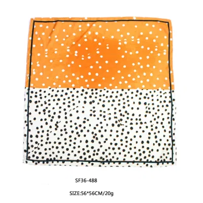  Lightweight Dots Heart Print Scarves Neckchief Hairband OEM Customized Expert 2022 Spring Summer Green