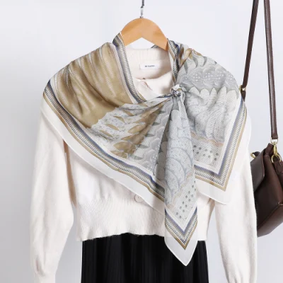 Customized Fashion Arabic Long Scarves Polyester Silk Satin Designer Head Scarf for Women